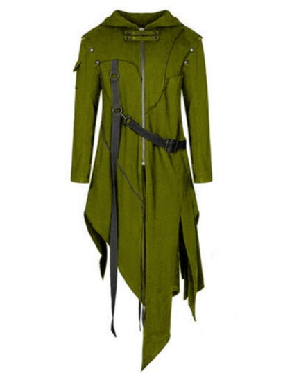 Gothic Punk-Style Long Belted Costume Jacket