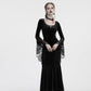 Punk Rave Isolde Velvet Lace Sleeve Dress In Black