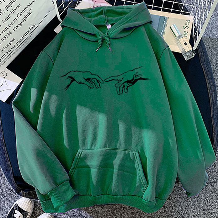 Michelangelo's 'Creation of Adam' Sketch Design Hoodie