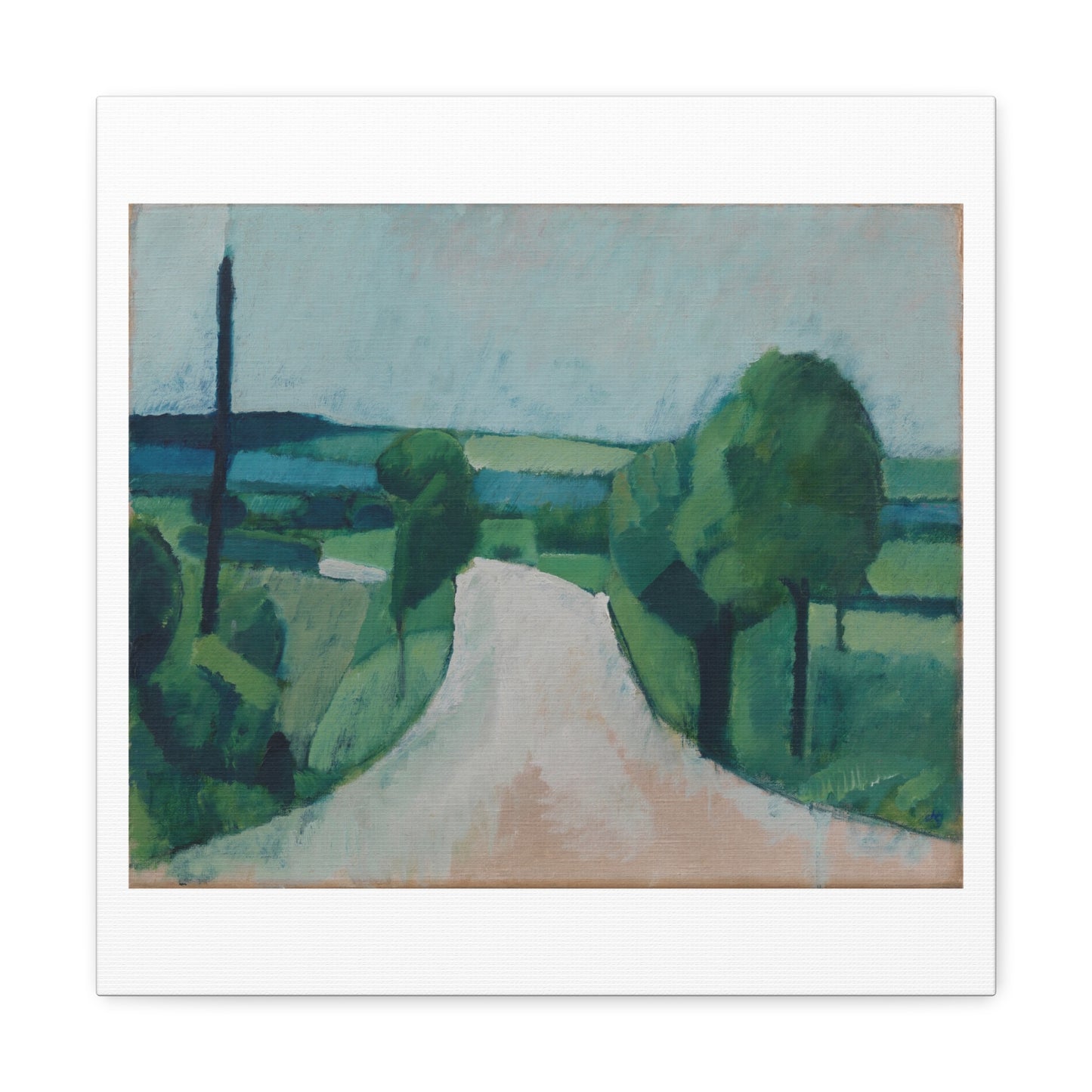 Road Near Fåborg on Funen (1920) by Harald Giersing from the Original, Art Print on Canvas