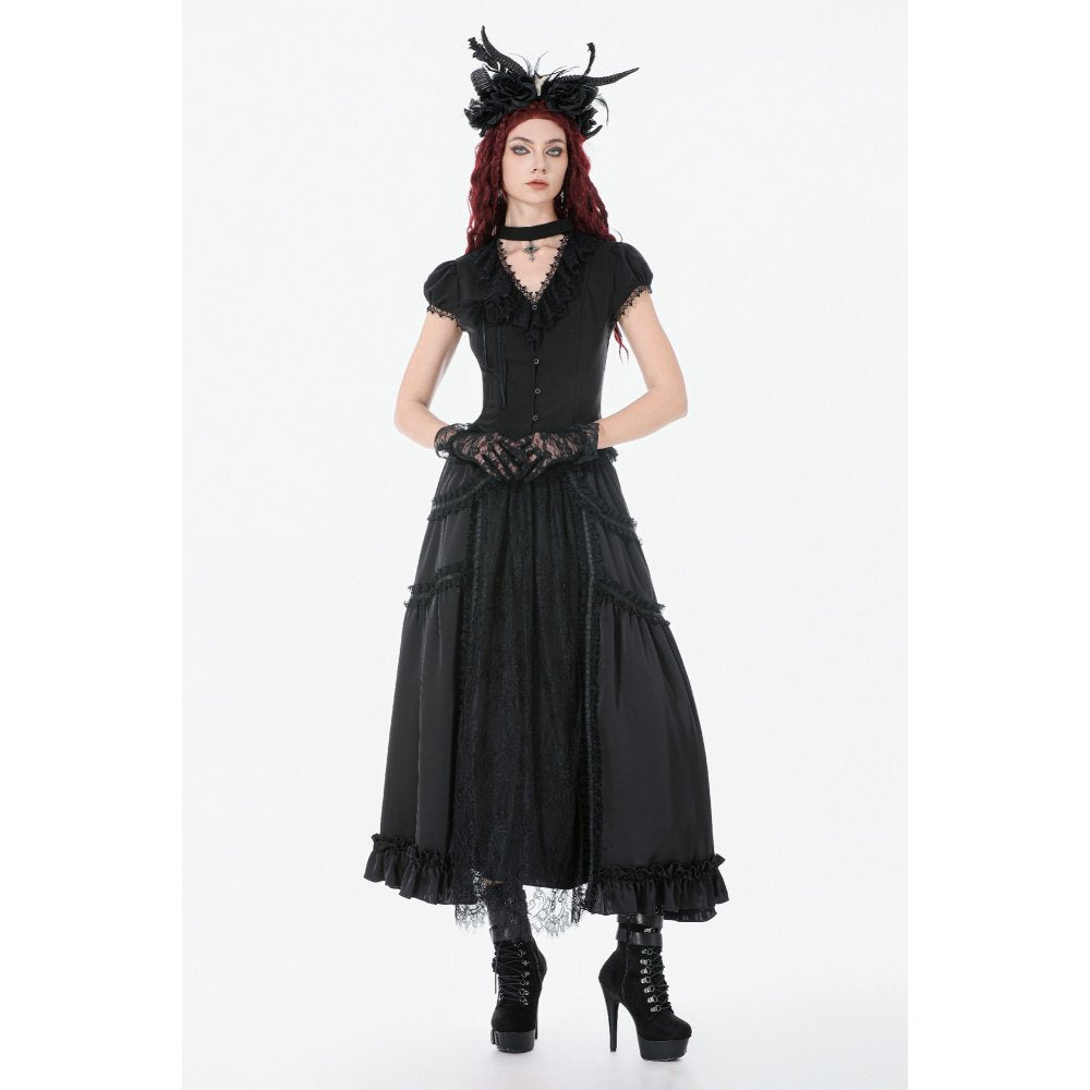 Dark in Love Belladonna Floor-Length Vintage Skirt
