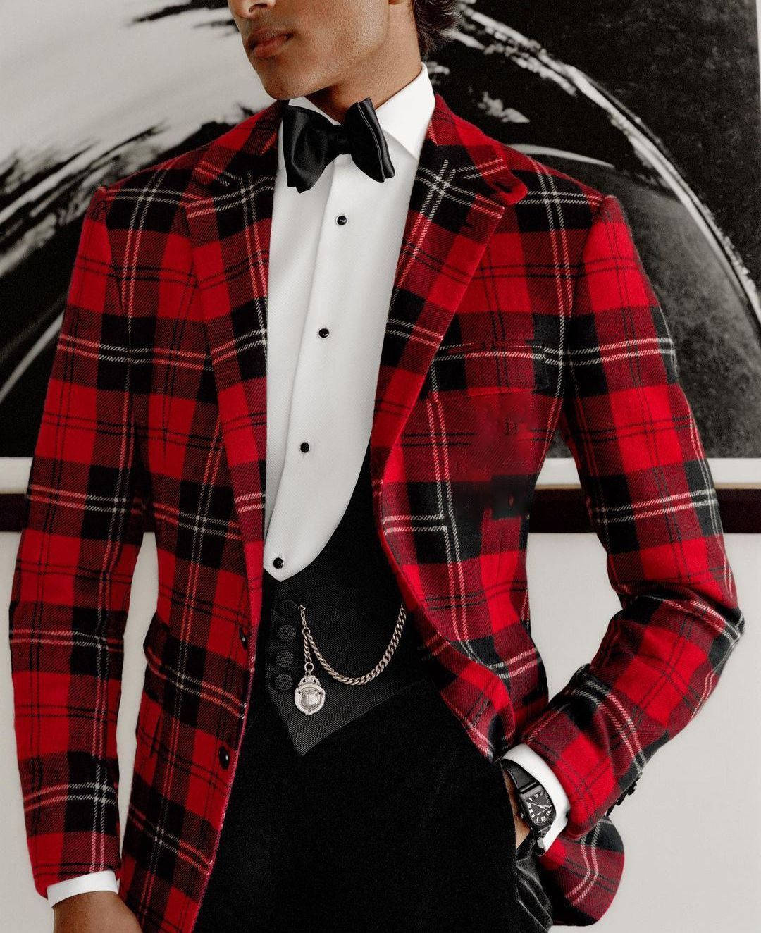 Men's British-Style Blazer, Plaid and Tartan