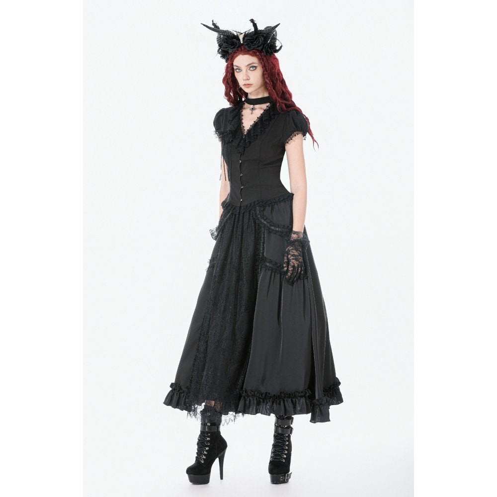 Dark in Love Belladonna Floor-Length Vintage Skirt