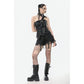 Dark in Love Vespera One-Shoulder Spiked Faux Leather Corset Top