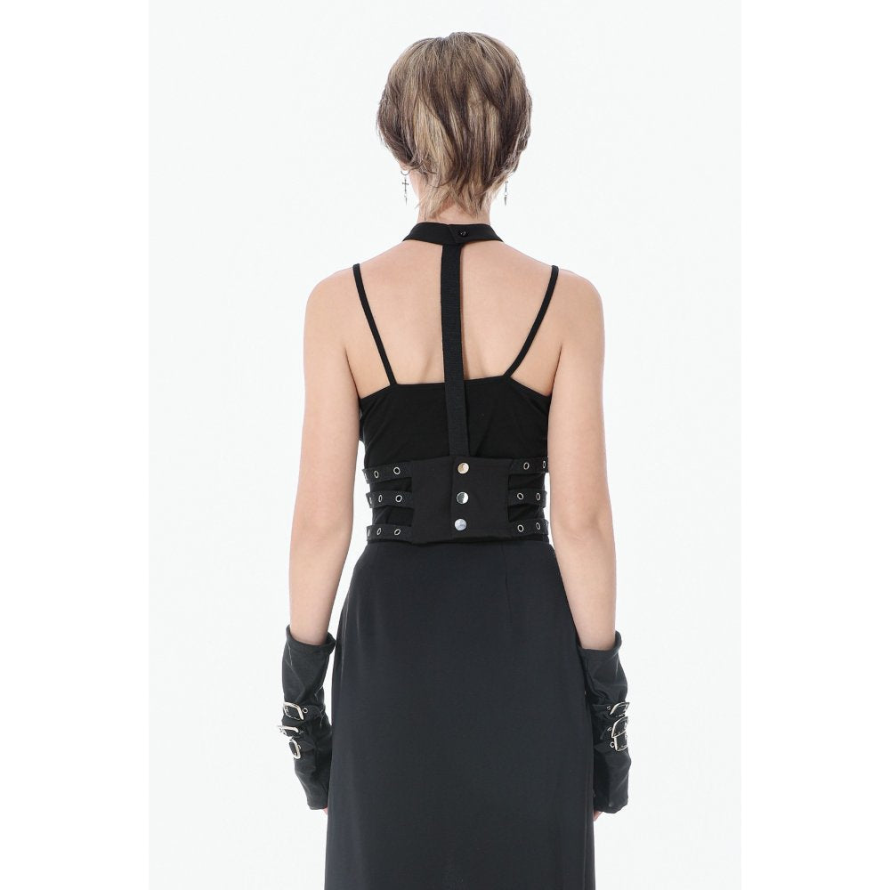 Dark In Love Punk Rib Cage Grommet Waist Cincher Belt