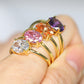 Women's Engagement Ring, Traditional Four-Claw Zirconia Gold Plated