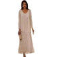 Sequined Scallop Neck Dress with Long-Sleeve Jacket, Chiffon Bride's Mom Dress