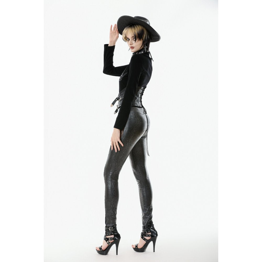 Dark in Love Serpentine Mesh-Panel Leggings