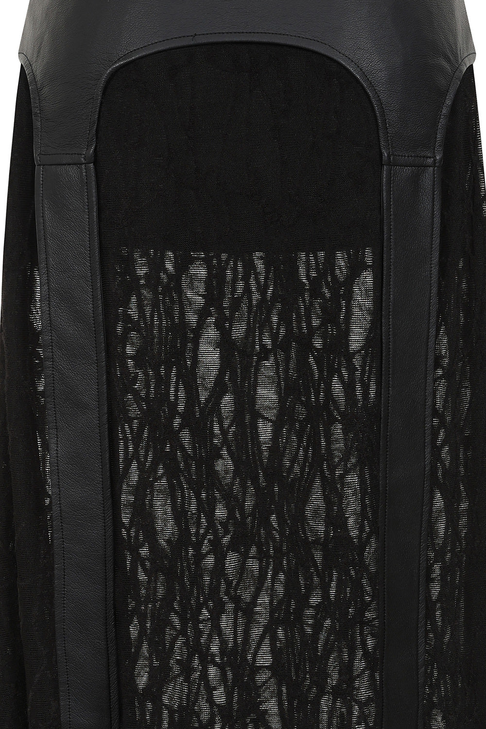 Banned Apparel Velkyn Faux Leather and Knit Panel Skirt in Black