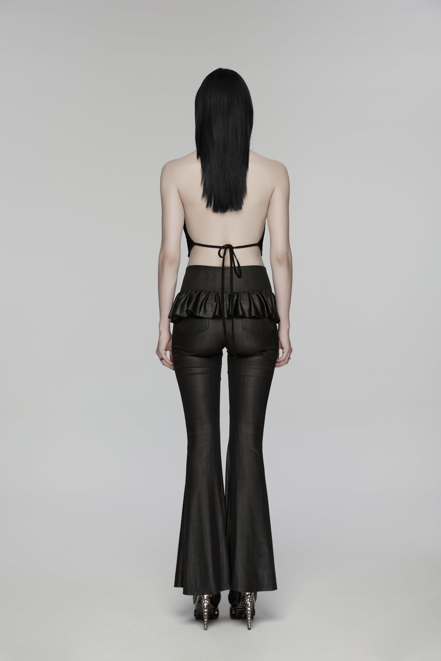 Punk Rave Bellatrix Goth Flared Pants in Black