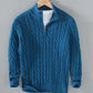 Vireous Classic Cable Knit Zip-Up Men’s Sweater