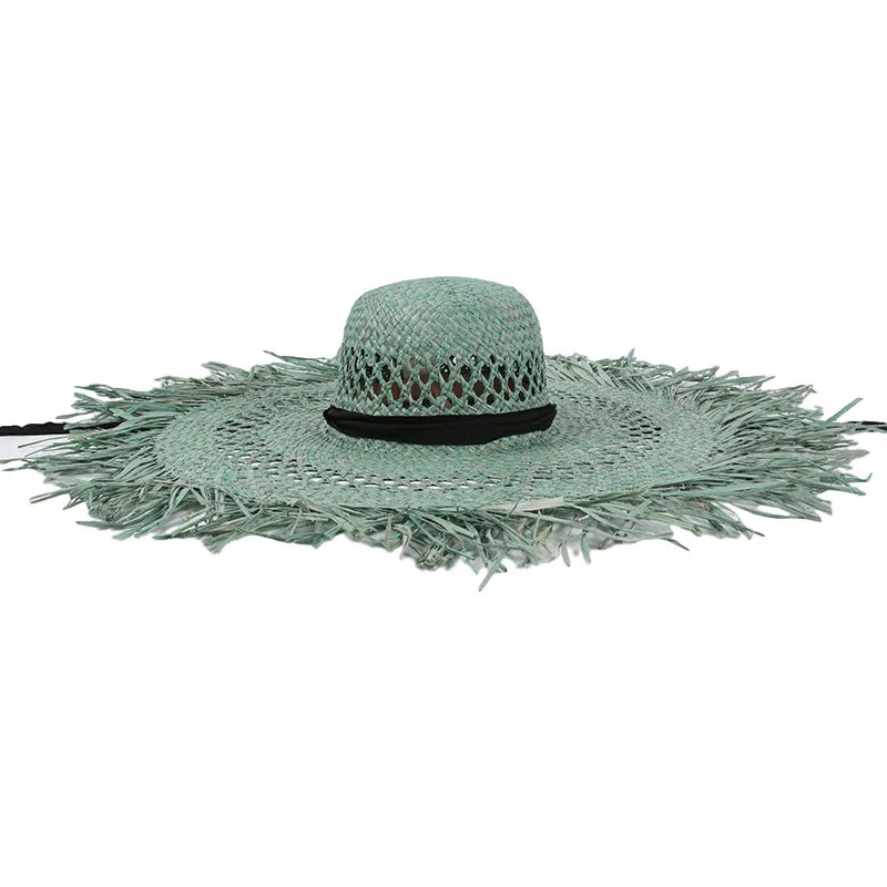 Women's Summer Raffia Hat, Wide Brimmed Sun Protection, Popping Colours