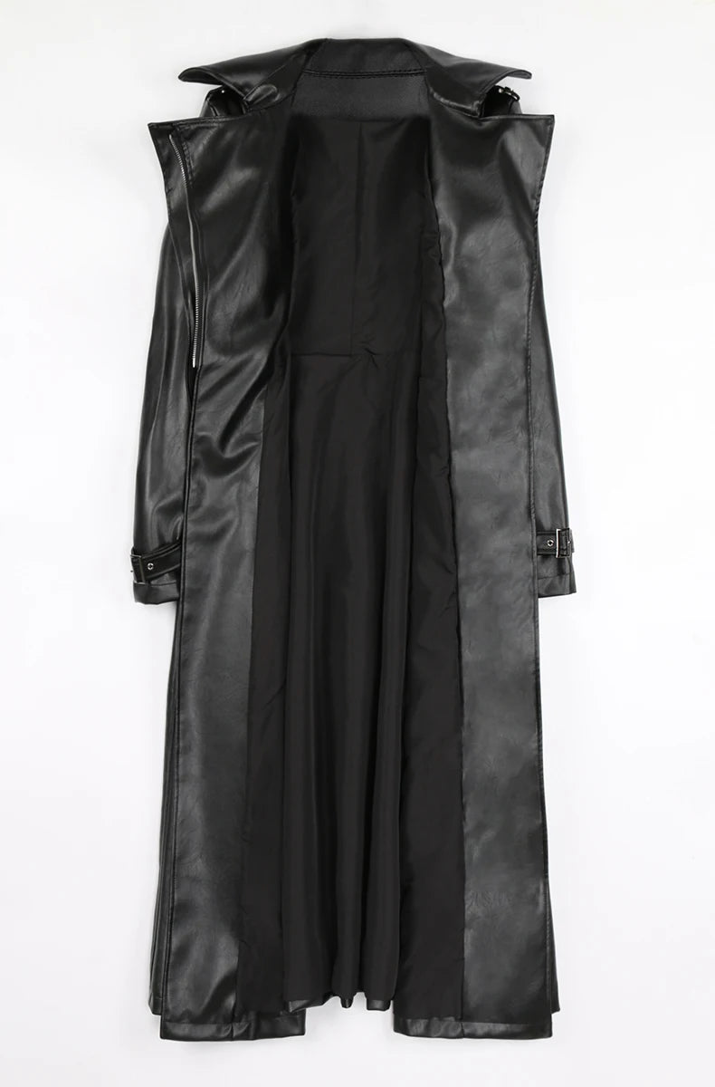 Nerazzurri Long White Leather Women's Coat, Catwalk Collection