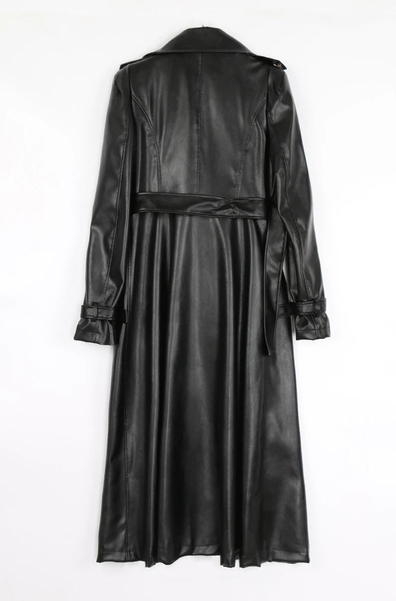 Nerazzurri Long White Leather Women's Coat, Catwalk Collection
