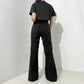 Women's Gothic Emo Alt Pants, Techwear, Hippie Baggy Jeans in Black