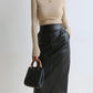 Nerazzurri High-Waist Faux Leather Fashion Skirt, Plus Sizes