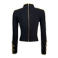 Vireous Women's Bandage Jacket, Contrast Decorative Embroidering