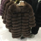 Avant Garde Ribbed Round-Neck Luxury Real Fox Fur Coat