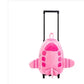 Airplane Design Kid's Rolling Backpack, Double-Use Travel Trolley