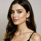 Hanaa Luxe 18K Gold-Plated Green Jewel Fan Huggie Hoops