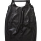 Black Faux-Leather Midi Dress, Avant Garde Loose Strap Dress, Plus Sizes
