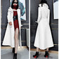 Nerazzurri Long White Leather Women's Coat, Catwalk Collection