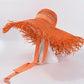 Women's Summer Raffia Hat, Wide Brimmed Sun Protection, Popping Colours