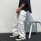 Vireous Men's Classic Wide Straight-Leg Cargo Pants in Black or White