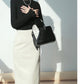 Nerazzurri High-Waist Faux Leather Fashion Skirt, Plus Sizes