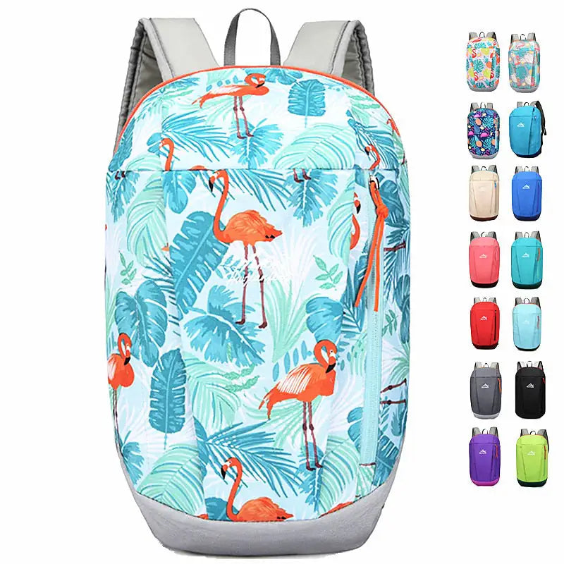 Waterproof Flamingo-Print Hiking Backpack