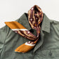 Retro Geometric Silk Square Scarf, 65cm Double-Sided Print Men's Neckerchief with Hand-Rolled Edges