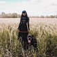 Dark in Love Lux Black Velvet Horn Embroidery Maxi Dress