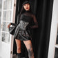 Dark in Lia Punk Love Patent Leather Waist Corset with Metal Accents