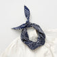 Navy Heritage Paisley Silk Scarf, 53cm Hand-Rolled Unisex Bandana