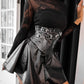 Dark in Lia Punk Love Patent Leather Waist Corset with Metal Accents