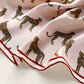 Leopard Chic Silk Scarf, Unisex 65cm Hand-Rolled Bandana Scarf