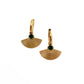 Hanaa Luxe 18K Gold-Plated Green Jewel Fan Huggie Hoops