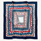 Blue Wave Silk Scarf, 90cm Hand-Rolled Women's Head Scarf
