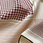 Classic Houndstooth Silk Square Scarf, 65cm Hand-Rolled Bandana Scarf