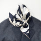 Black and White Camellia Love Silk Scarf, 90cm Hand-Rolled Women's Head Scarf