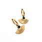 Hanaa Luxe 18K Gold-Plated Green Jewel Fan Huggie Hoops