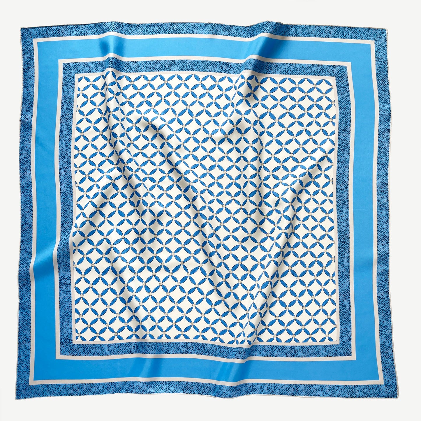 Geometric Petals Silk Scarf, 90cm Women's Head Scarf