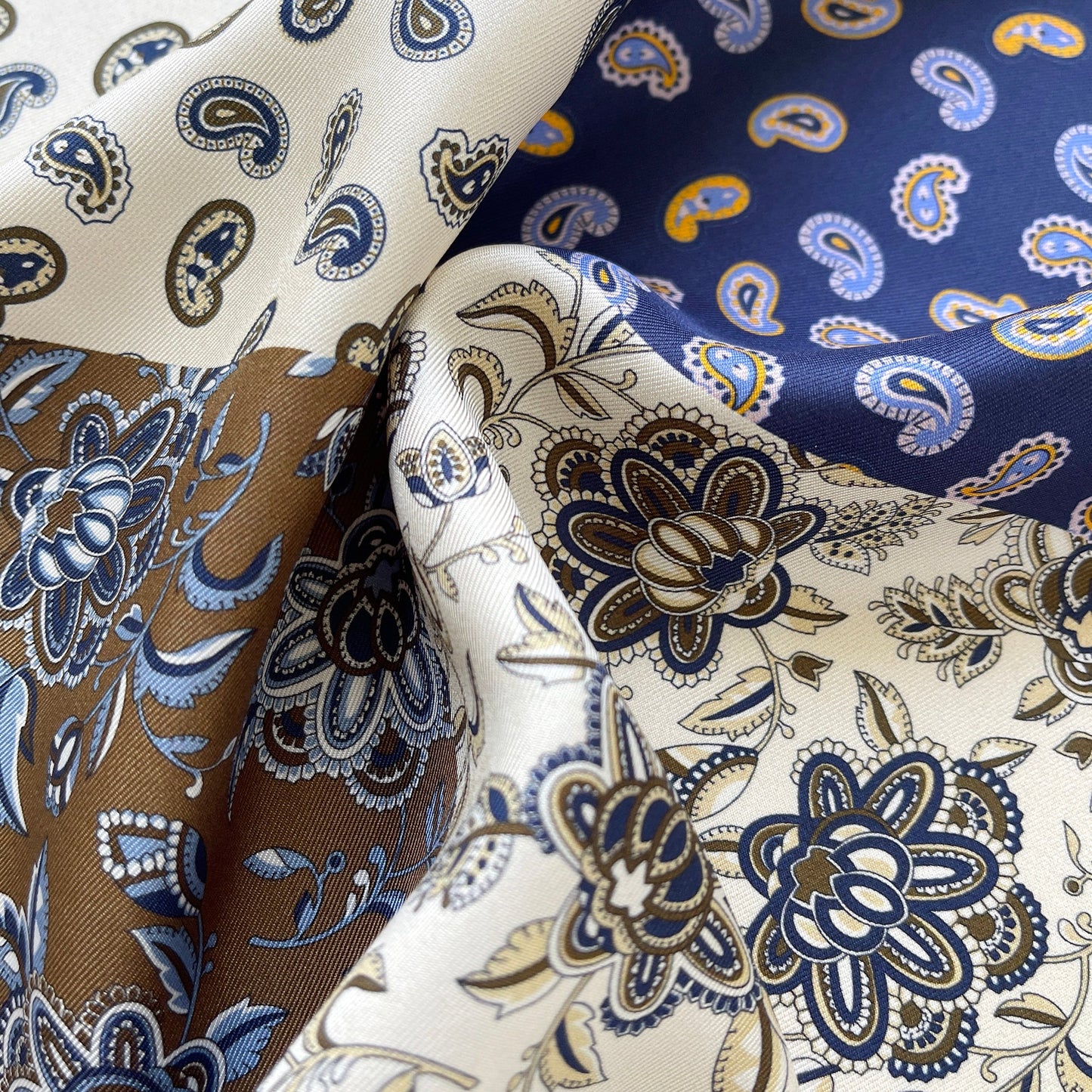 Men's 53cm Heritage Patchwork Silk Square Scarf Neckerchief