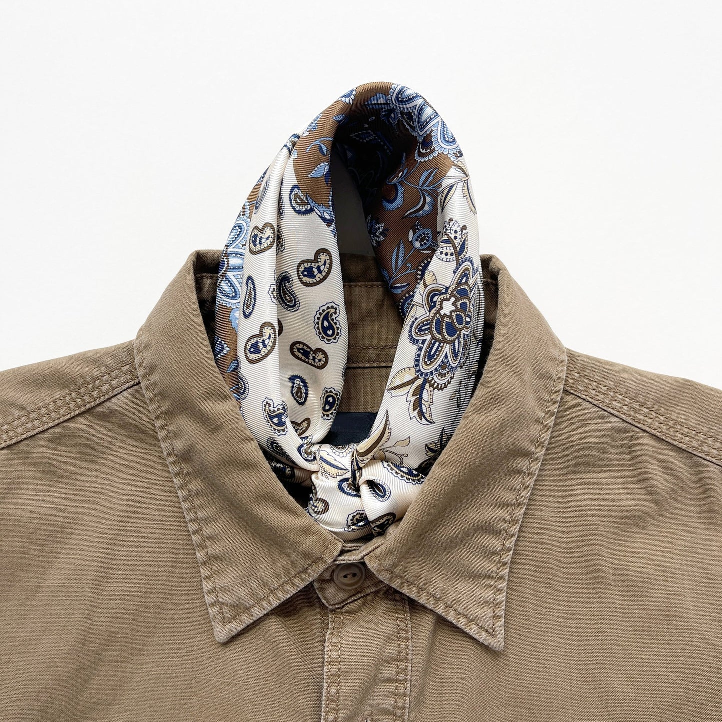 Men's 53cm Heritage Patchwork Silk Square Scarf Neckerchief