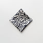 Charcoal Black Abstract Rose Silk Scarf, 65cm Women's Bandana Square with Hand-Rolled Edges