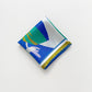 Blue Abstract Lotus Silk Square Scarf, 65cm Double-Sided Print Unisex Bandana Scarf with Hand-rolled Edges