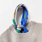 Blue Abstract Lotus Silk Square Scarf, 65cm Double-Sided Print Unisex Bandana Scarf with Hand-rolled Edges