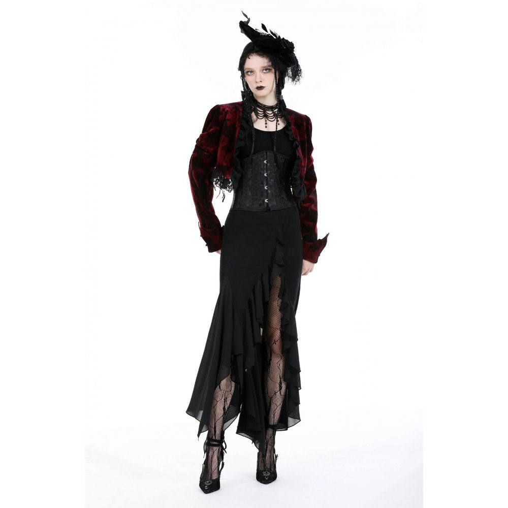 Dark In Love Izora Asymmetrical Goth Skirt﻿