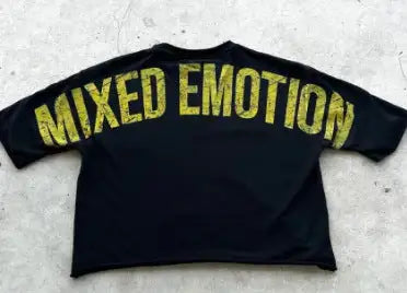 Women's Cropped Mixed Emotion Graphic T-Shirt