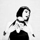 Necessary Evil Aphrodite Plunge Cowl-Neck Top with Faux Leather Detail